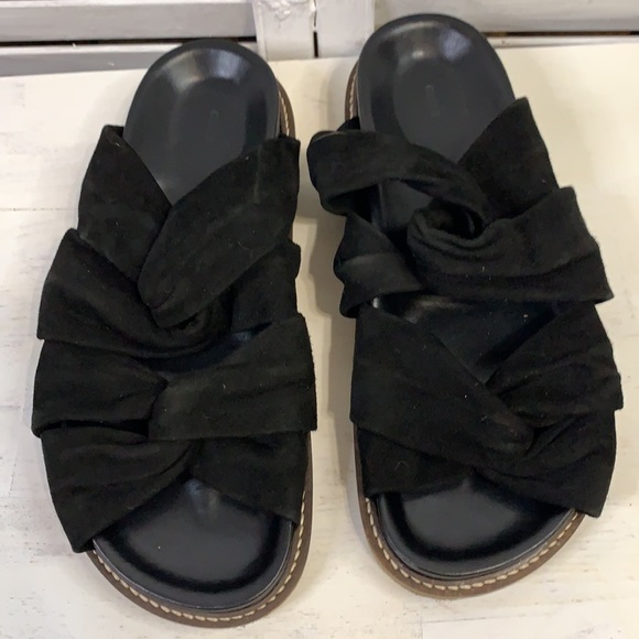 T1 Ganni Recycled Rubber Soles Suede top Knot Sandals - Picture 4 of 15